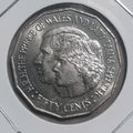 1981 UNC Fifty Cent 50c Coin Princess Diana and Prince Charles in 2x2 Holder 