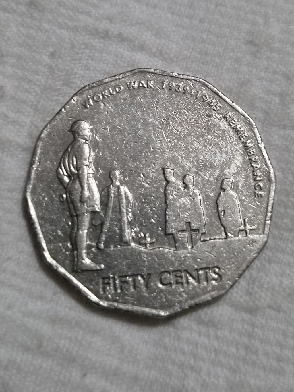 2005 50 Cent Error Coin - World War II Remembrance CUD 