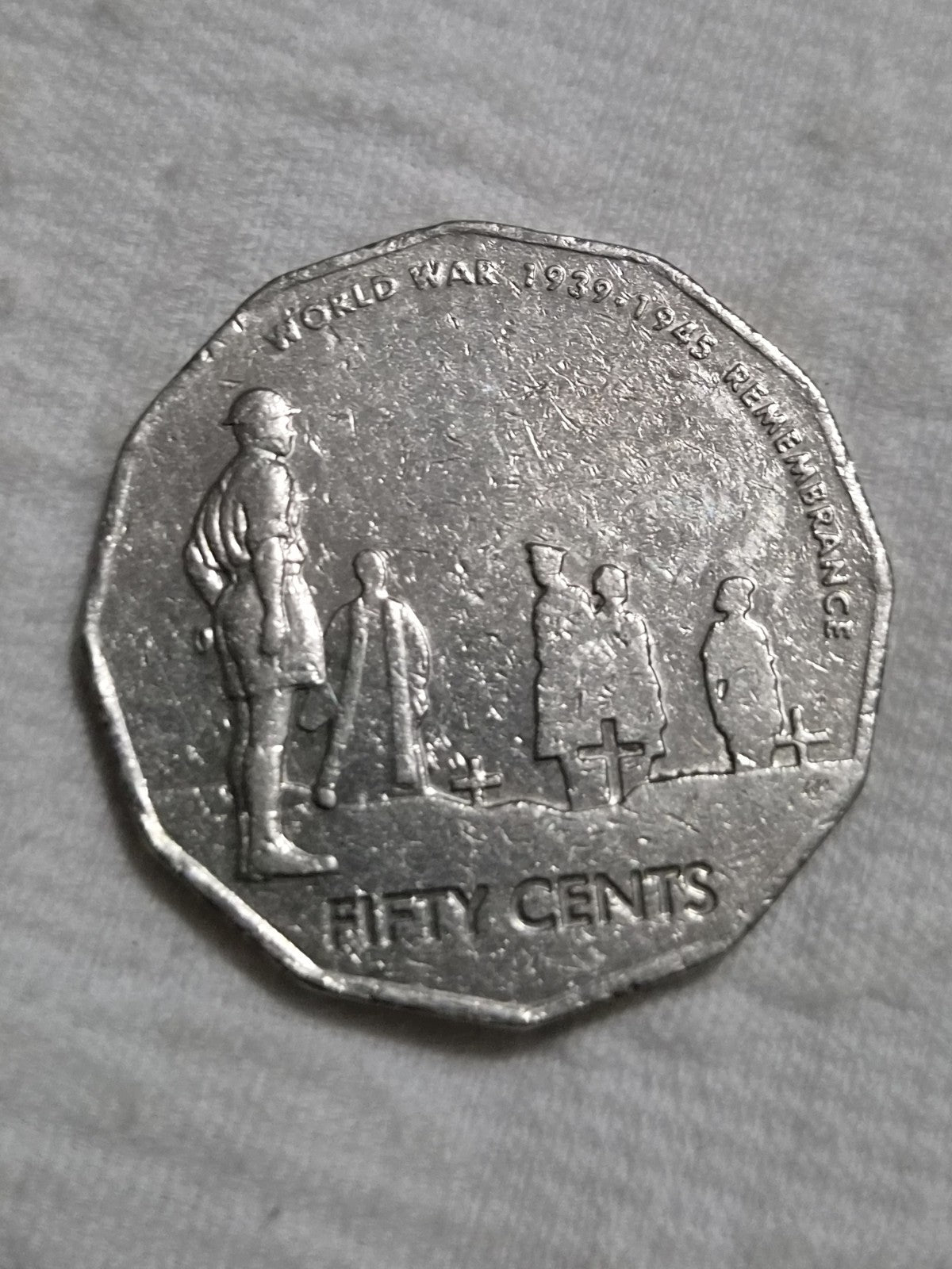 2005 50 Cent Error Coin - World War II Remembrance CUD 
