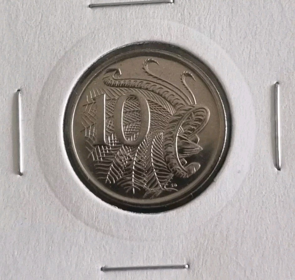 1981 UNC 10 cent coin in 2x2 holder