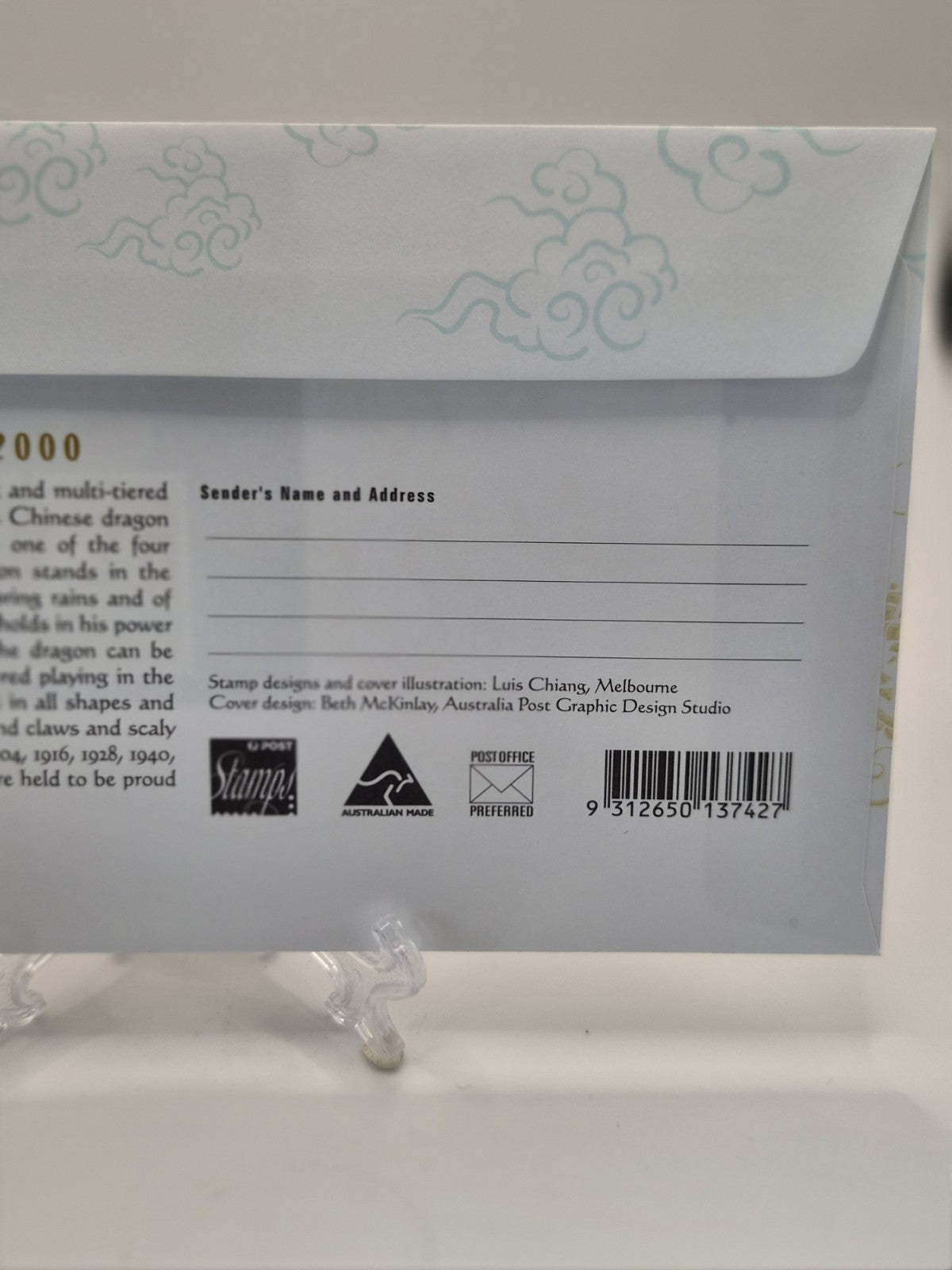 2000 Christmas Island FDC - Year of The Dragon - First Day Cover