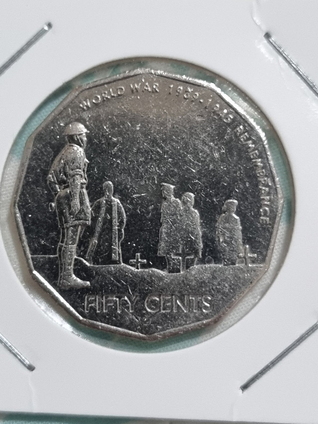 2005 50 Cent Coin- World War II Remembrance - Lightly Circulated In 2x2 Holder 