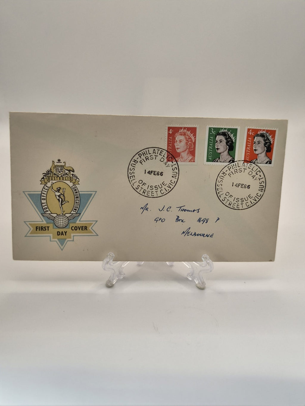 1966 Australia Queen Elizabeth 4 Stamp Set FDC - First Day Cover Post Office Com