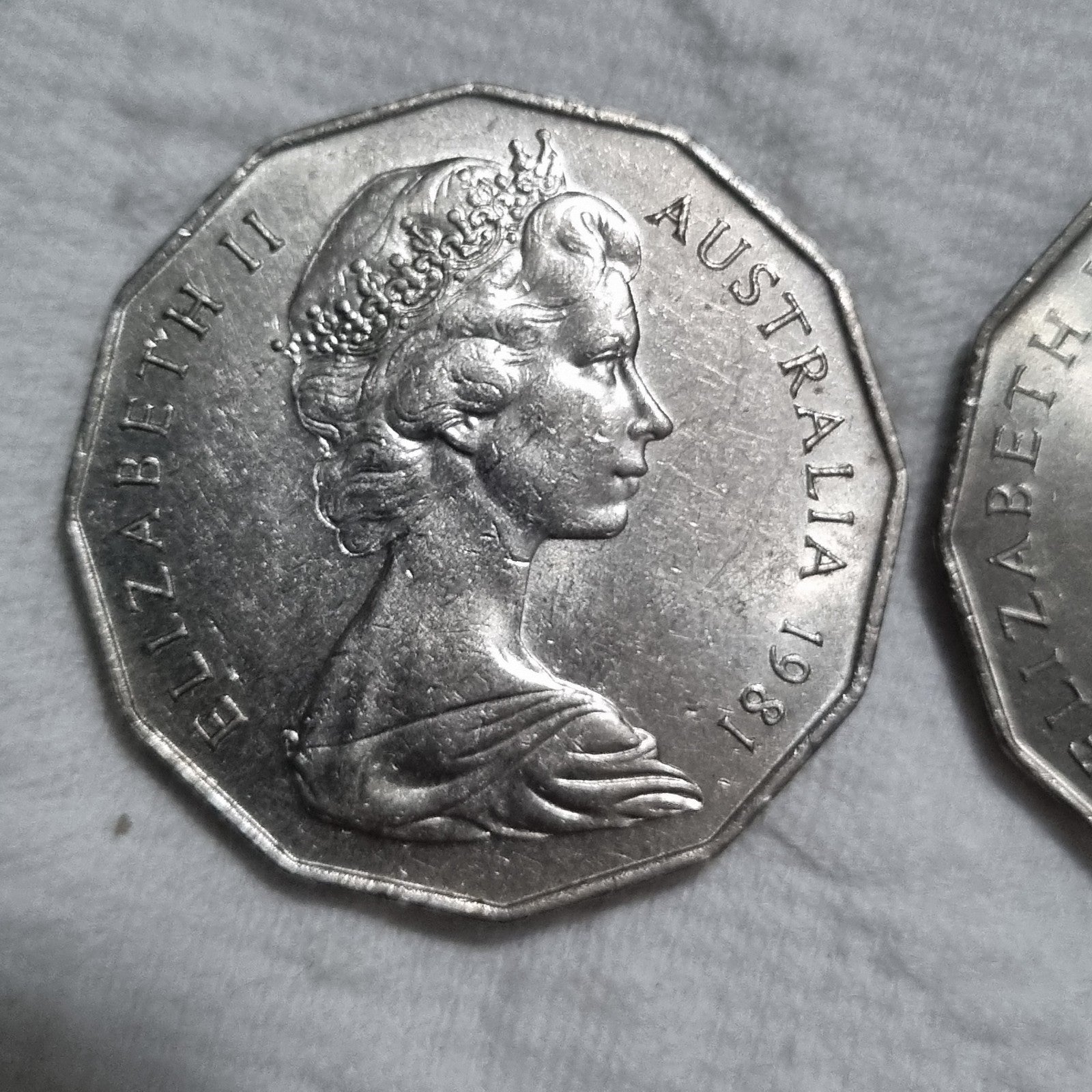 3 x 50 Cent Coins - 1981 , 1982 , 1983 - Very Shiny 