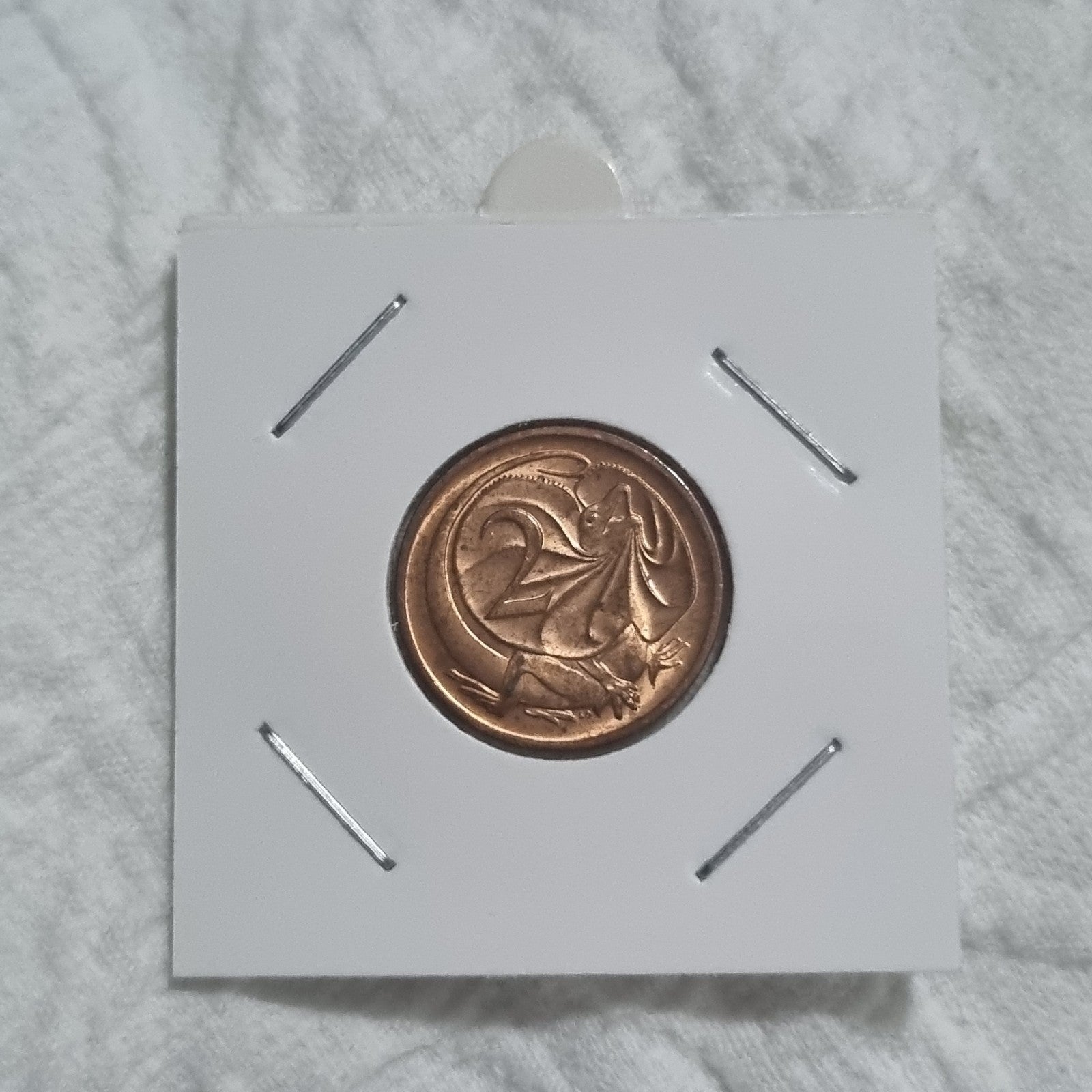1985 Uncirculated Two Cent Coin in 2 x 2 holder - Beautiful Coin 