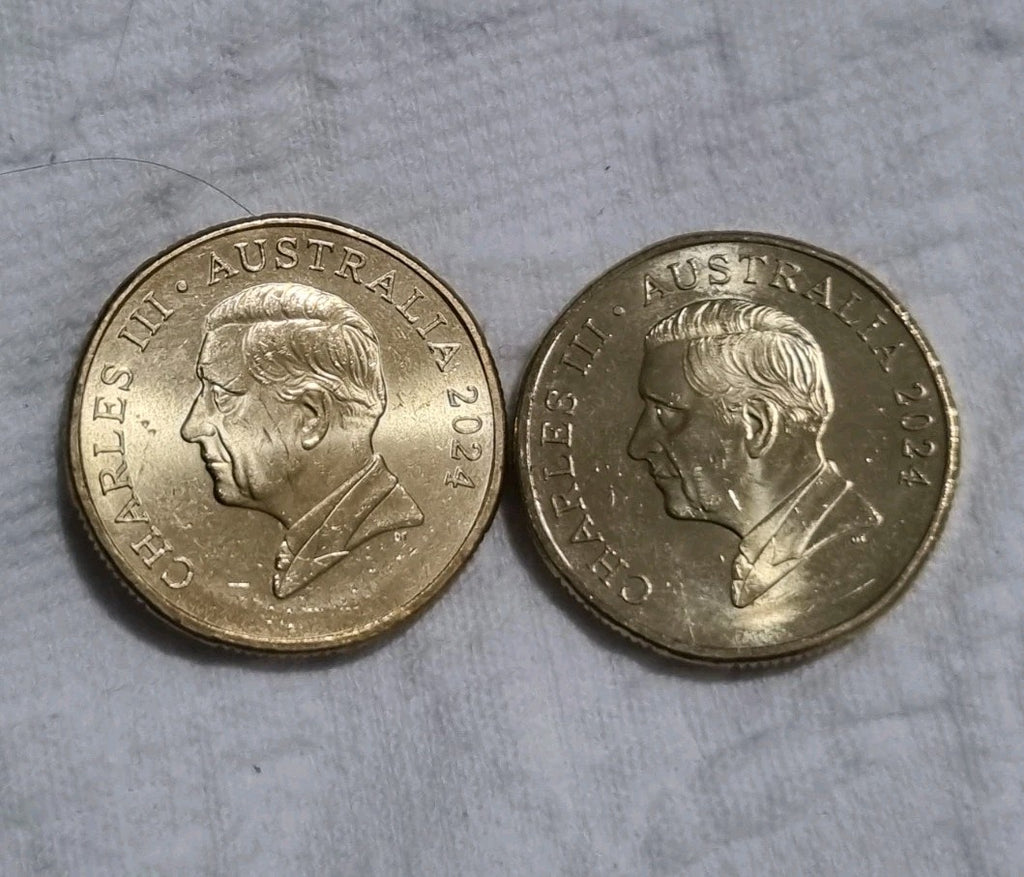 2 x 2024 UNC $1 Dollar UNCIRCULATED coins - Bluey & Roos