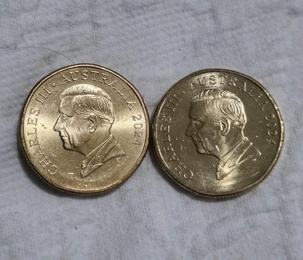 2 x 2024 UNC $1 Dollar UNCIRCULATED coins - Bluey & Roos
