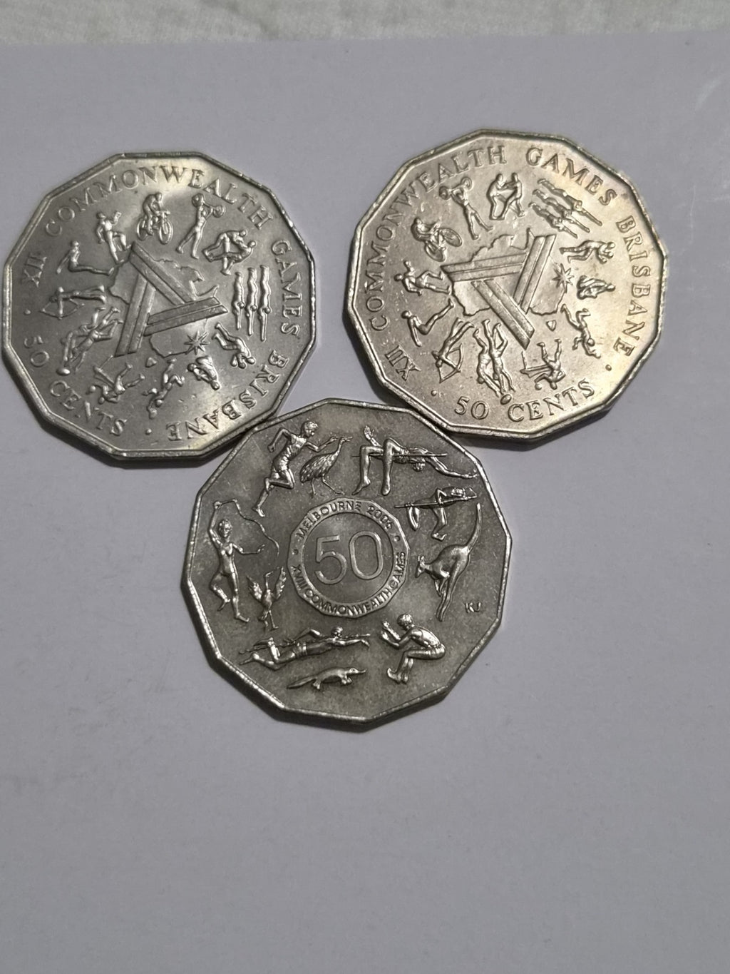 3 x 50 Cent Shiny Coins 
