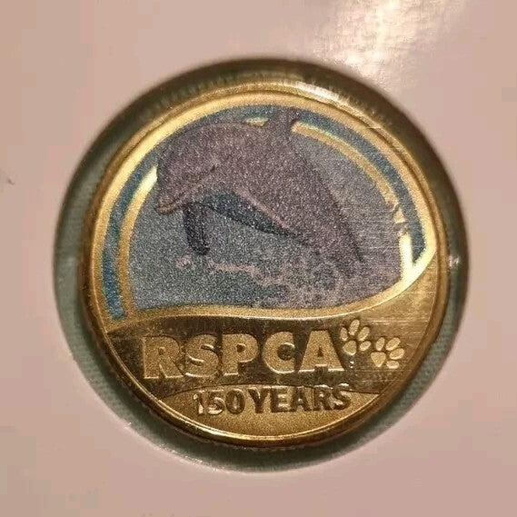 2021 $1 150th anniversary of the RSPCA Australia Dolphin Coloured Coin