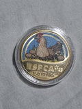 2021 $1 RSPCA Australia Chicken Coloured Coin In Capsule - One Dollar