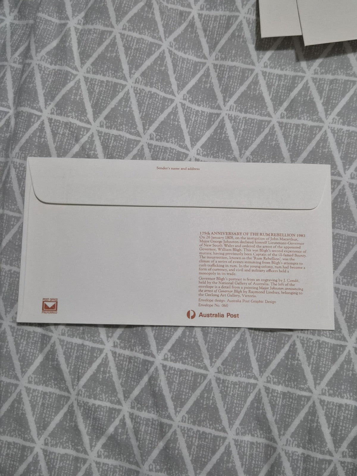 Pre-Stamped Envelope PSE - 1983 175th  Anniversary of the Rum Rebellion 