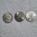 3 x 50 Cent Coins - 1981 , 1982 , 1983 - Very Shiny 