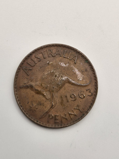 1963 Australian Penny With Y Dot