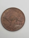 1962 Australian Penny With Dot