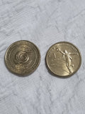 2 x One Dollar - 1999 Older Persons + 2005 Dancing Man aUNC $1