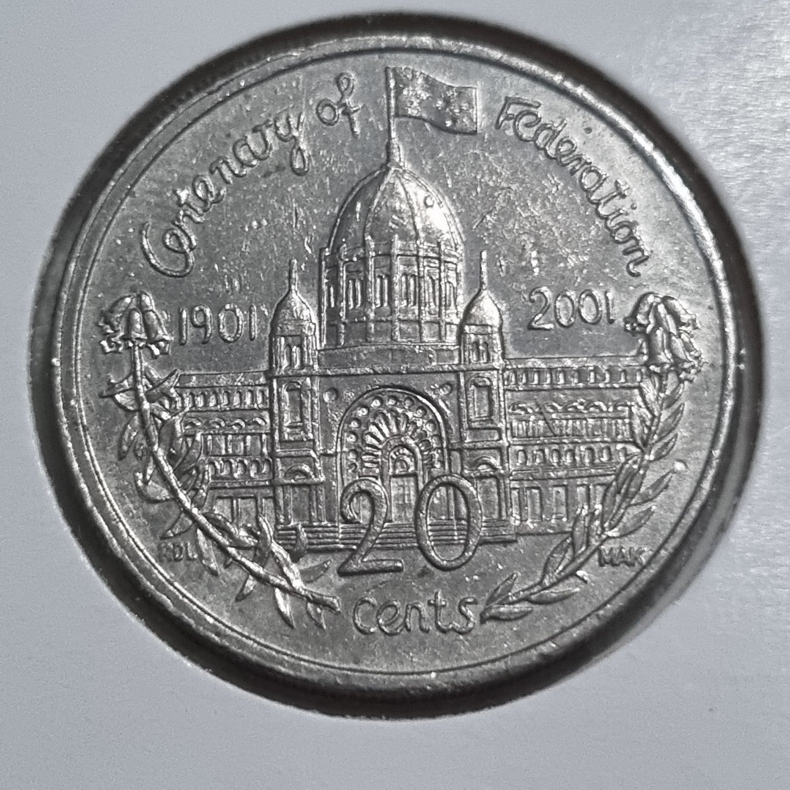 2001 20 Cent Centenary Of Federation - Victoria 