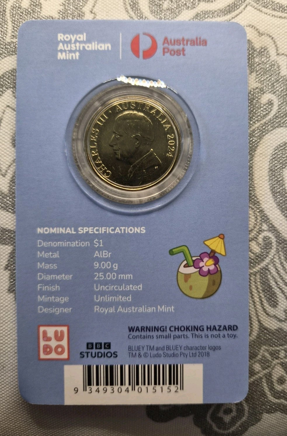 2024 Bluey $1 Envelope PrivyMark Coin - Bingo