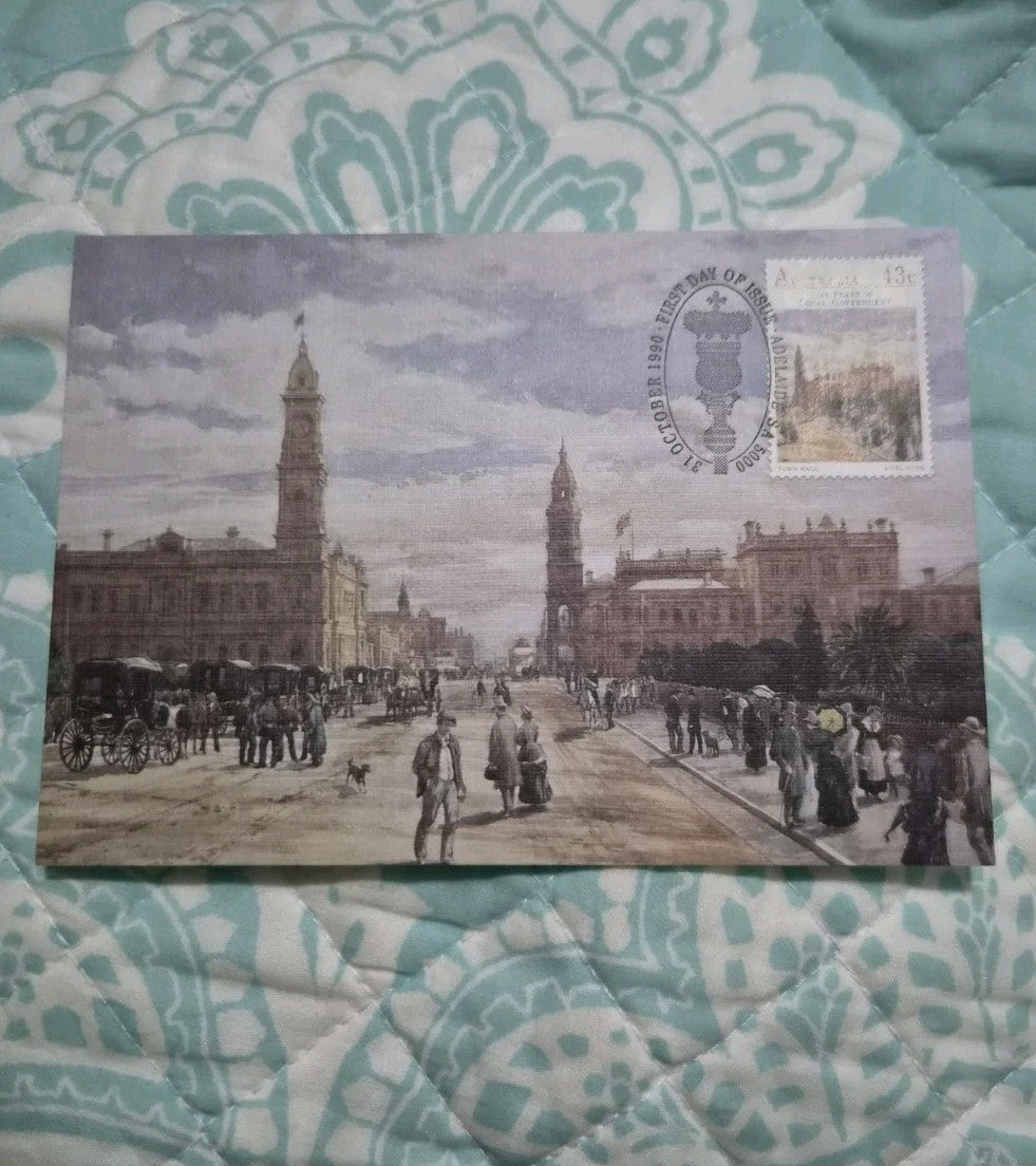 1990 Vintage Original FDC King William Street Adelaide by E Gouldsmith