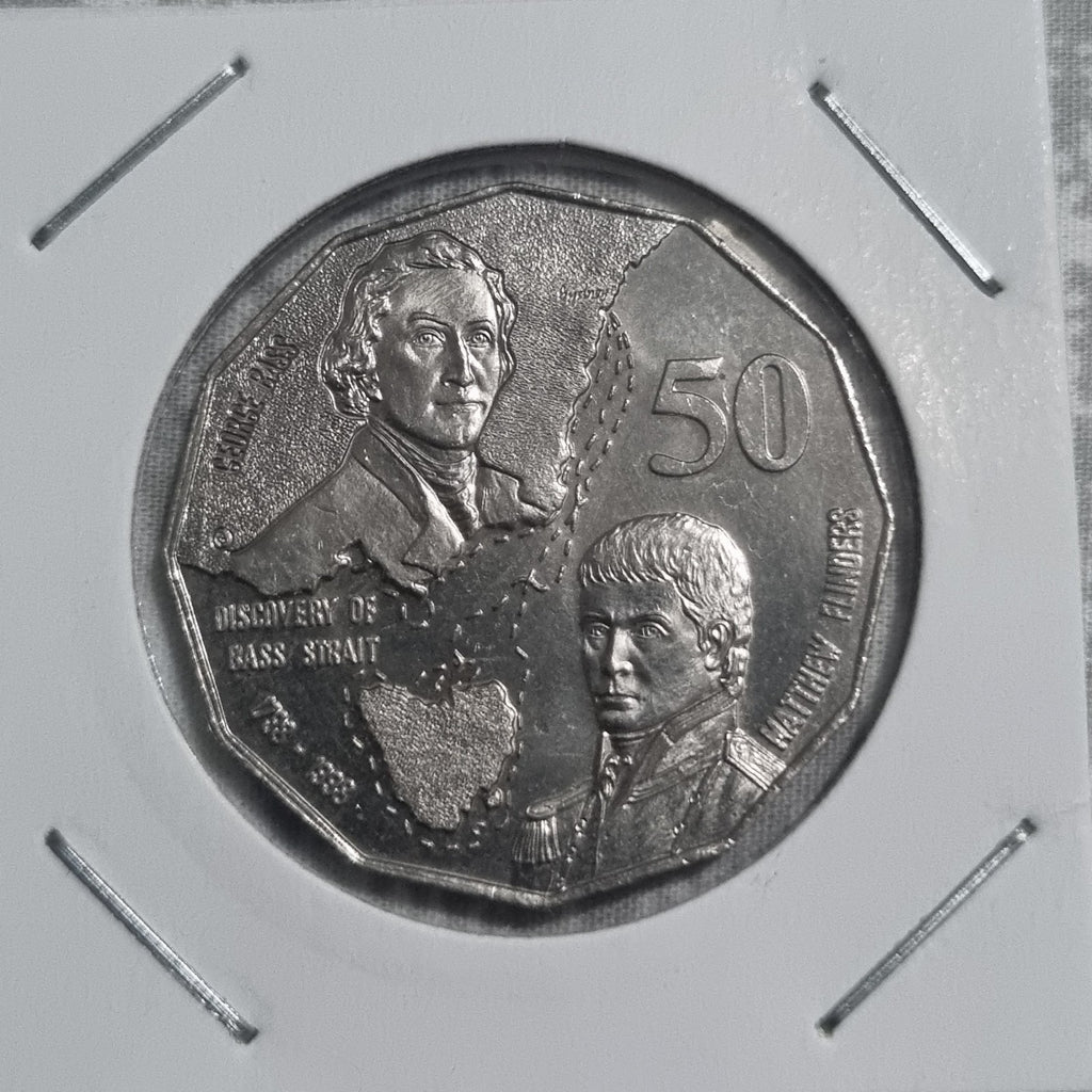 1998 UNC Bass & Flinders 50 Cent Coin In 2x2 Holder 