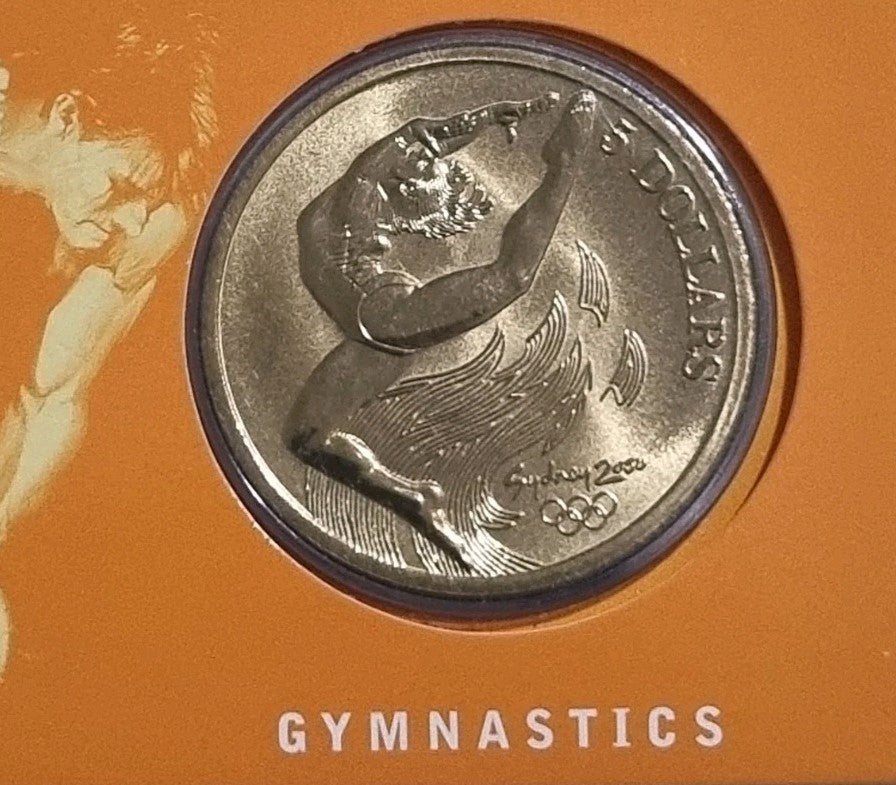 Sydney Olympics 2000 Gymnastics $5 DOLLAR UNC Five Dollars