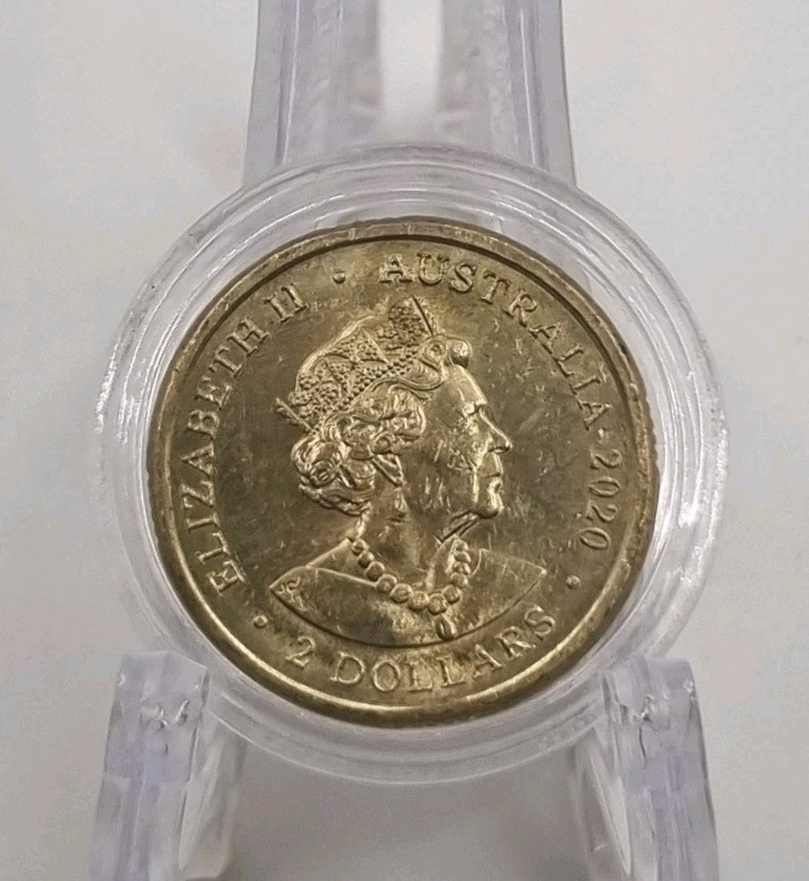 2020 $2 Paralympic Coin, Lightly Circulated In Protective Capsule