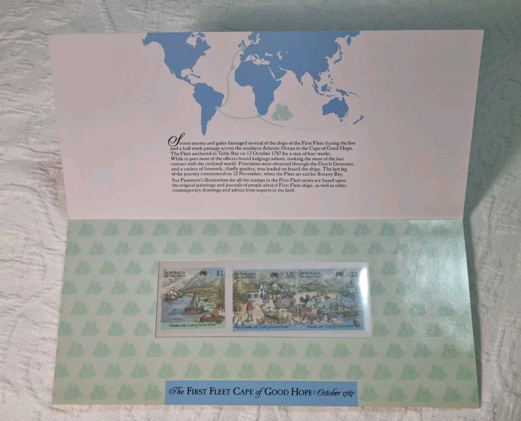 1987 AUSTRALIA FIRST FLEET CAPE OF GOOD HOPE STAMP PACK MNH