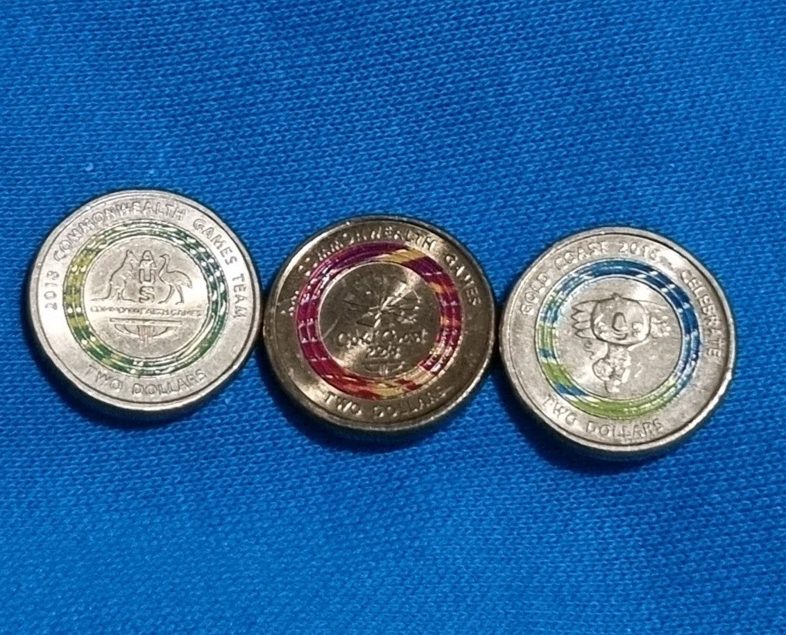 2018 $2 Set of 3 Coins -  Commonwealth Games - Lightly Circulated 