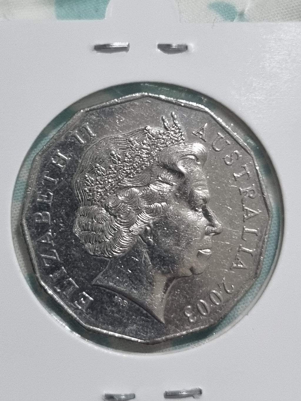 2003 Volunteers 50 Cent Coin - Lightly Circulated in Lighthouse 2x2 Holder 