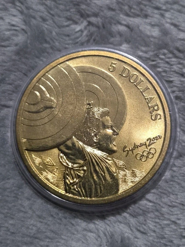 Sydney Olympics 2000 Weightlifting $5 DOLLAR UNC Five Dollars 