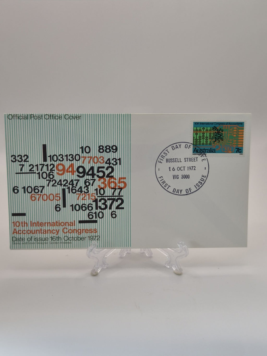 1972 - 10TH International Accountancy Congress - Russell St FDC First Day Cover 