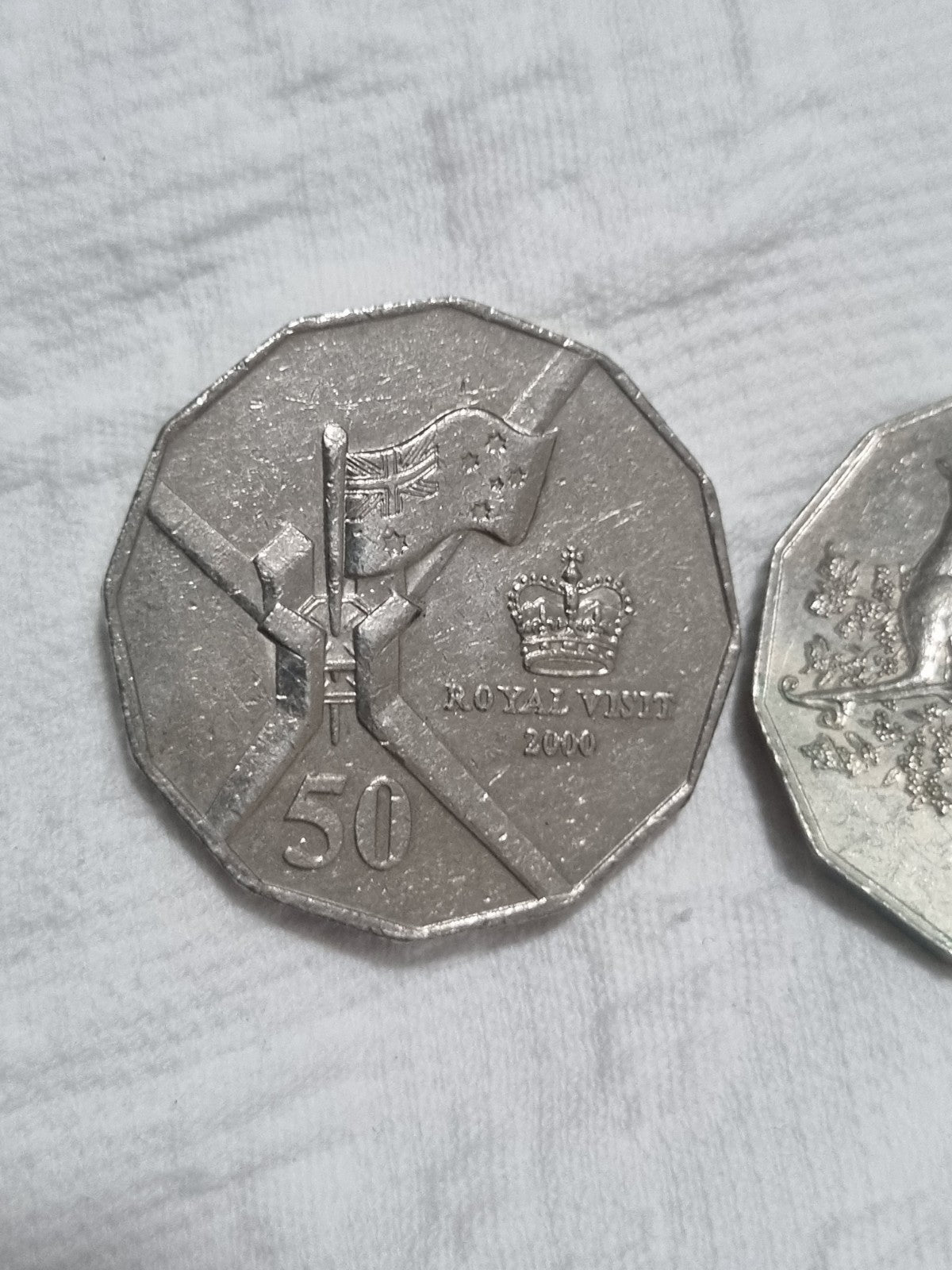 2000 Royal Visit + 2001 Federation 50 Cent Coins - Circulated 