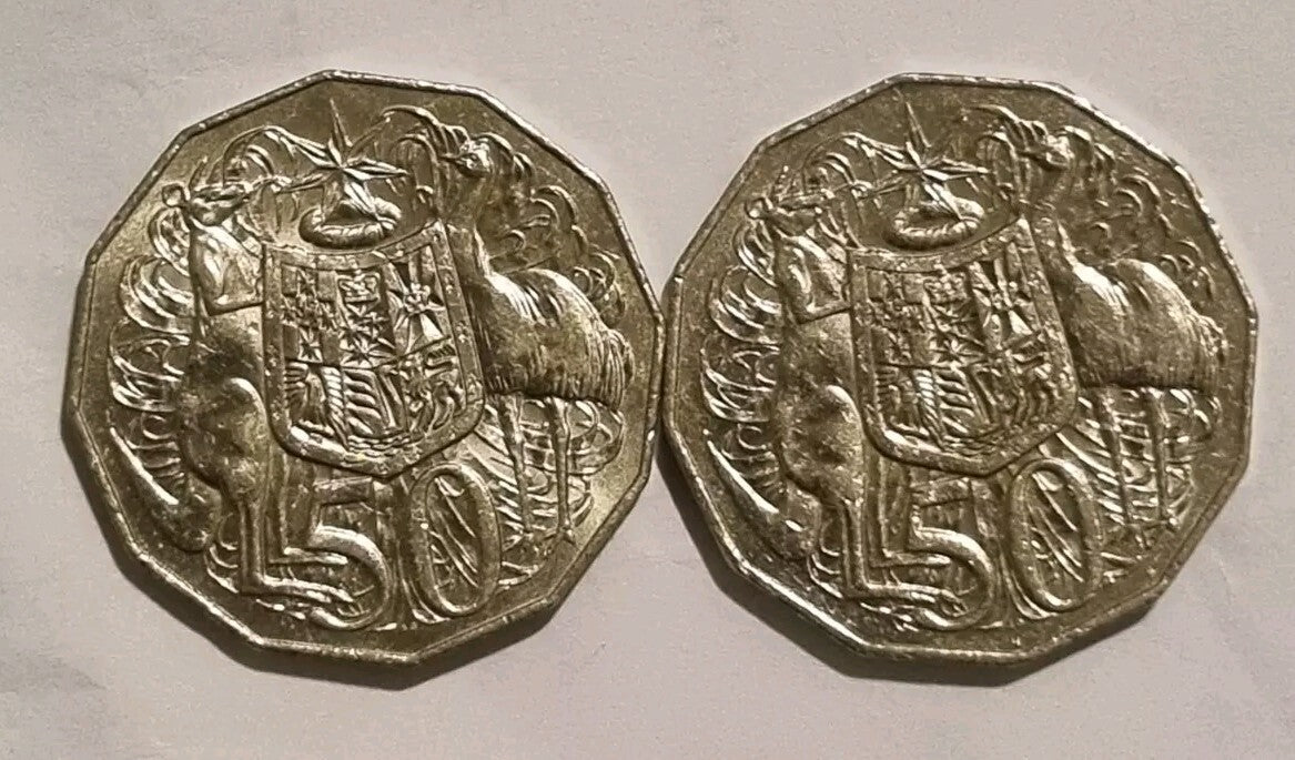 2017 & 2018 50 cent coins , Coat Of Arms - Circulated 