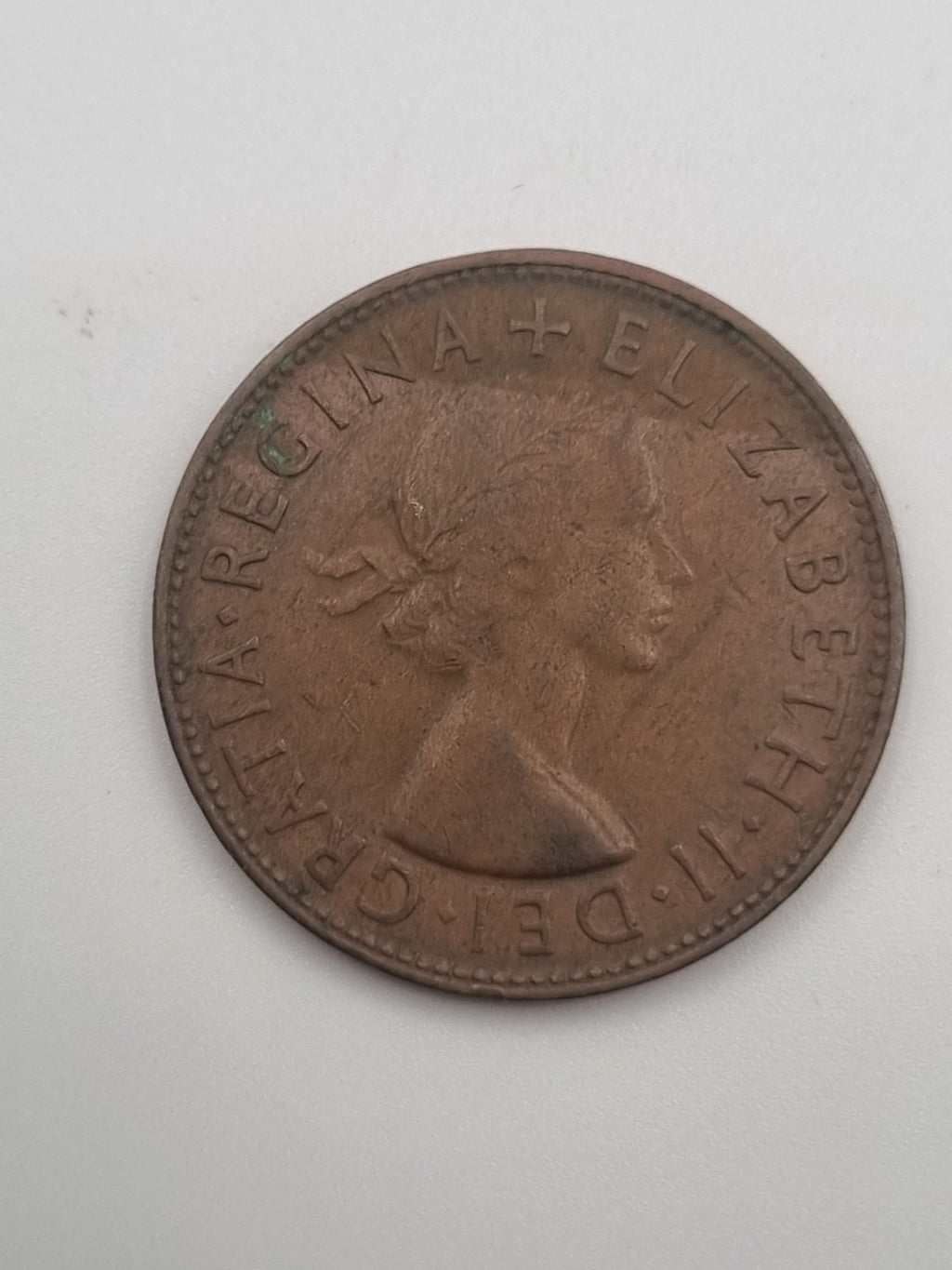 1953 Australian Penny With Dot After The A.