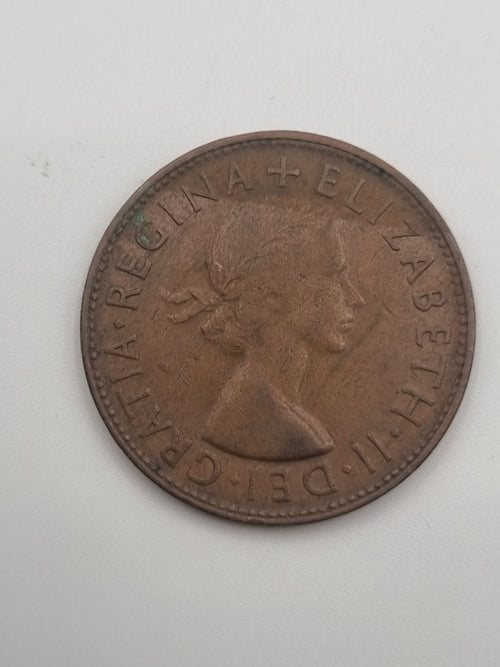 1953 Australian Penny With Dot After The A.