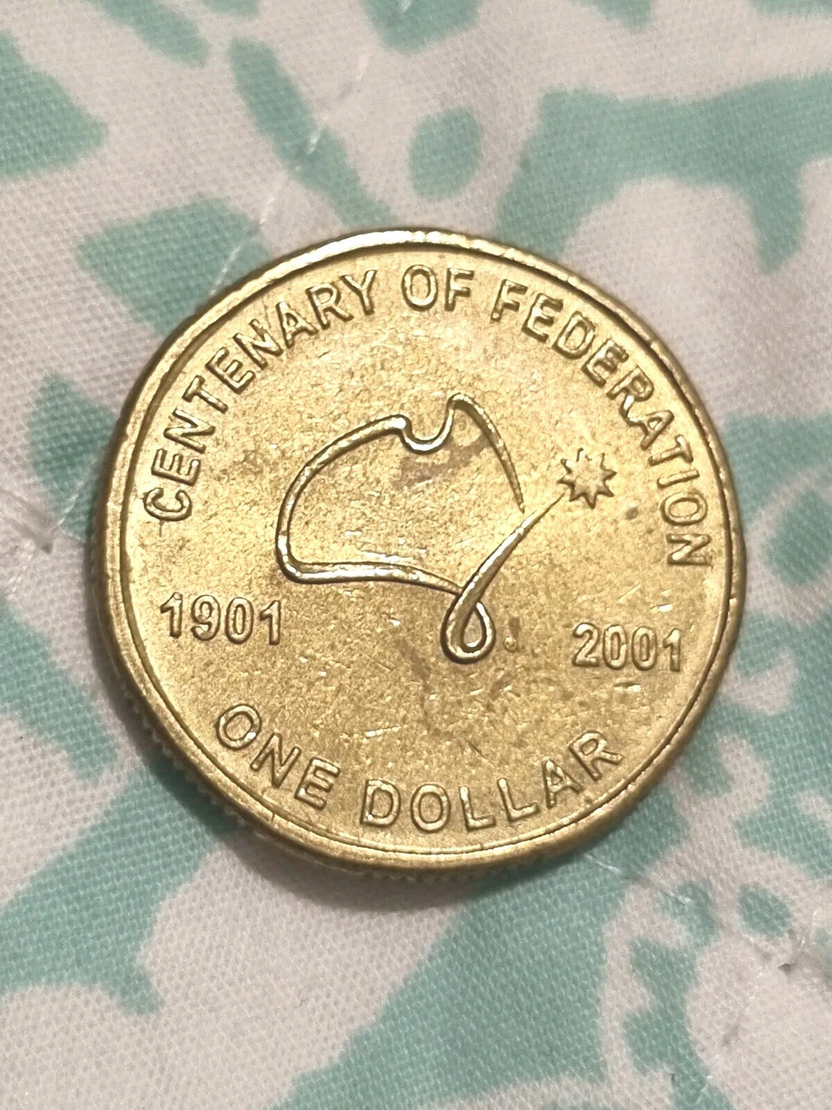 2001 Australian $1 dollar - Centenary of Federation, 1901-2001 Circulated. 