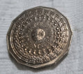 1977 Silver Jubilee 50 cent coin with heavy toning