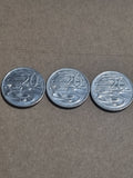 2006 2007 2008  20 Cent Australian Platypus Coins 