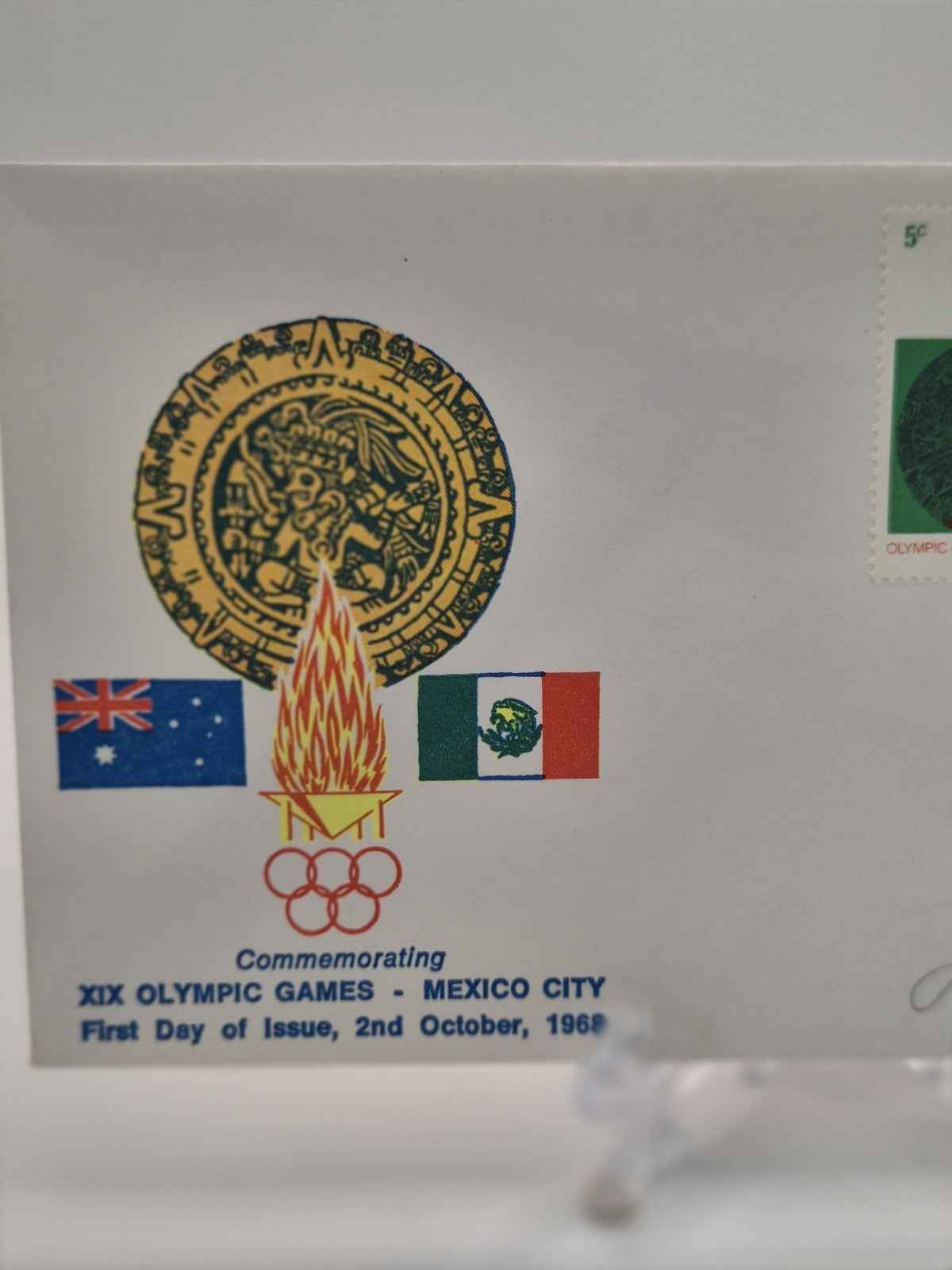 1968 Mexico Olympics First Day Cover FDC Russell Street FDI Postmark
