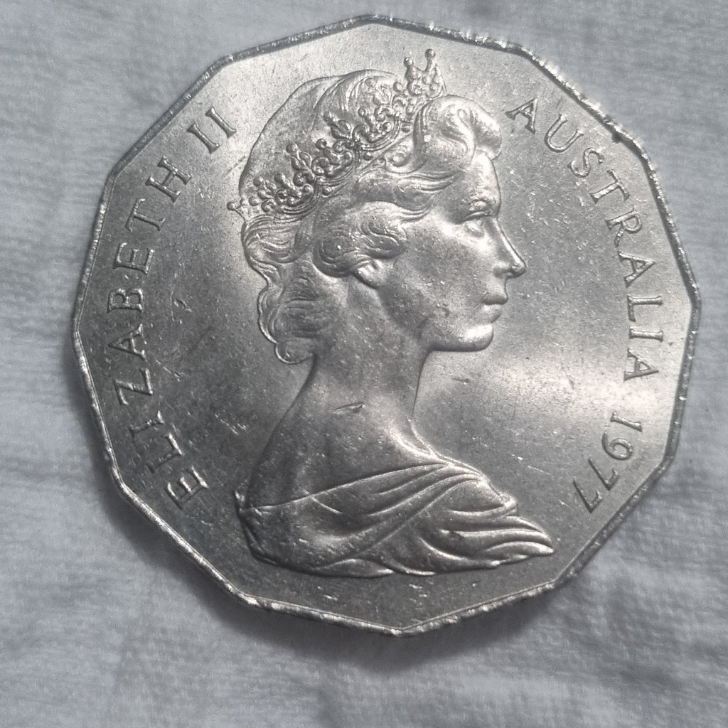 1977 Silver Jubilee 50 cent coin + Free Random FDC Included 