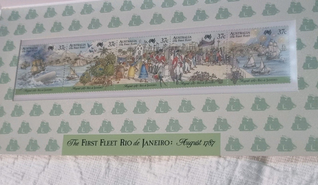 Australia 1987 First Fleet Bicentennial Rio De Janeiro Post Stamp Pack MUH