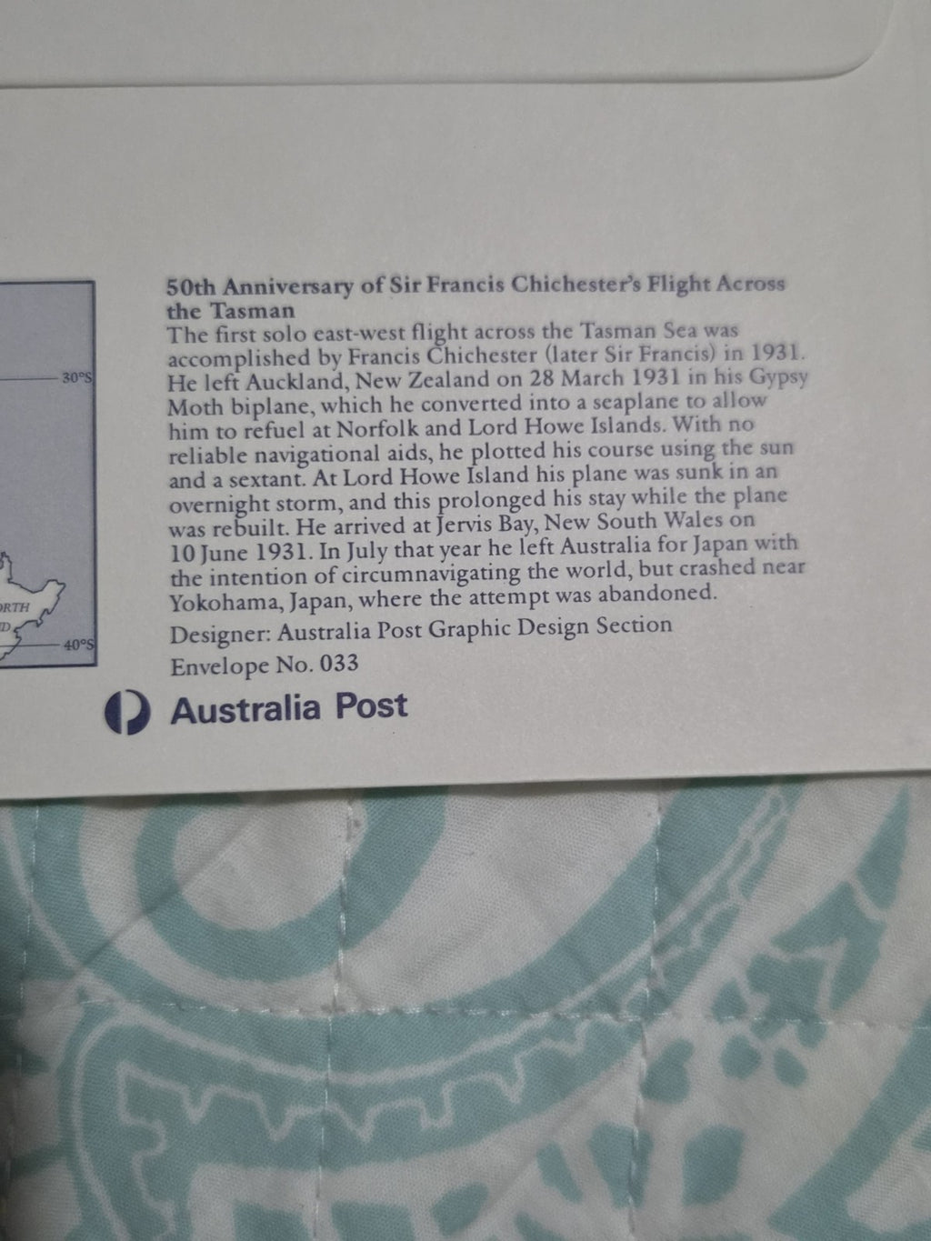 50th Anniversary Of Sir Francis Chichester's Flight Across The Tasman PPE 