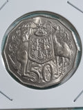 1980 - 50 Cent Coin - Coat of Arms & Queen Elizabeth II -  Uncirculated In a 2x2