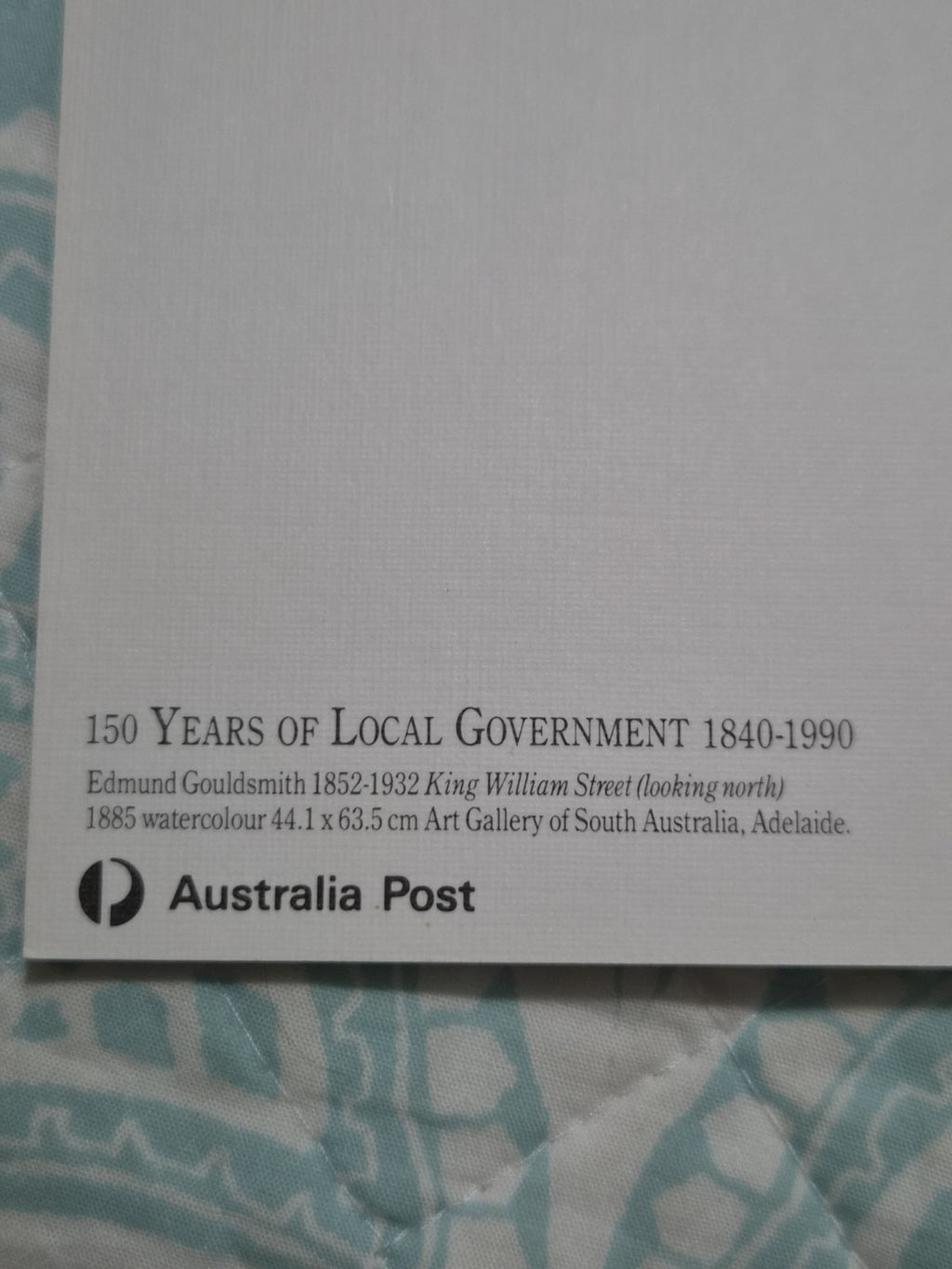 1990 Vintage Original FDC King William Street Adelaide by E Gouldsmith