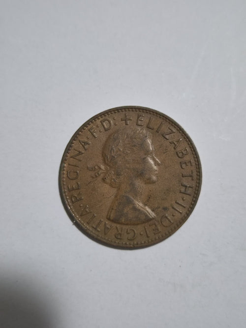 1961 Australian Penny With Dot