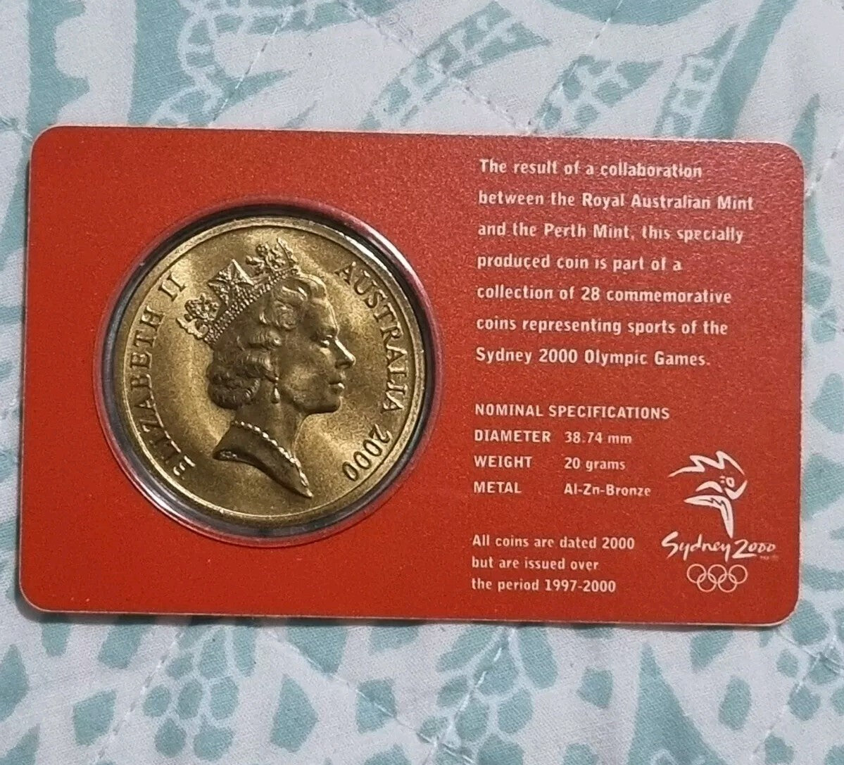 Sydney Olympics 2000 Hockey $5 DOLLAR UNC