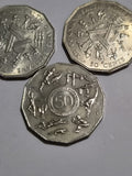 3 x 50 Cent Shiny Coins 