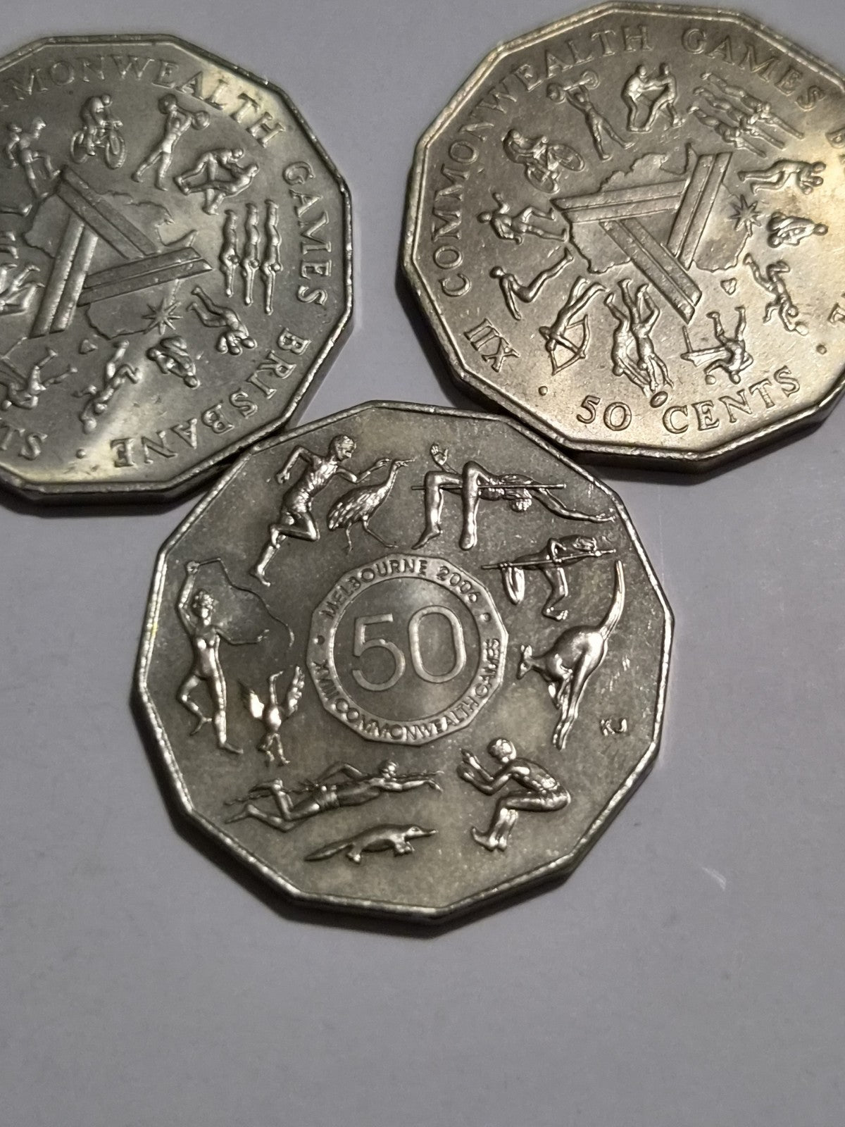 3 x 50 Cent Shiny Coins 
