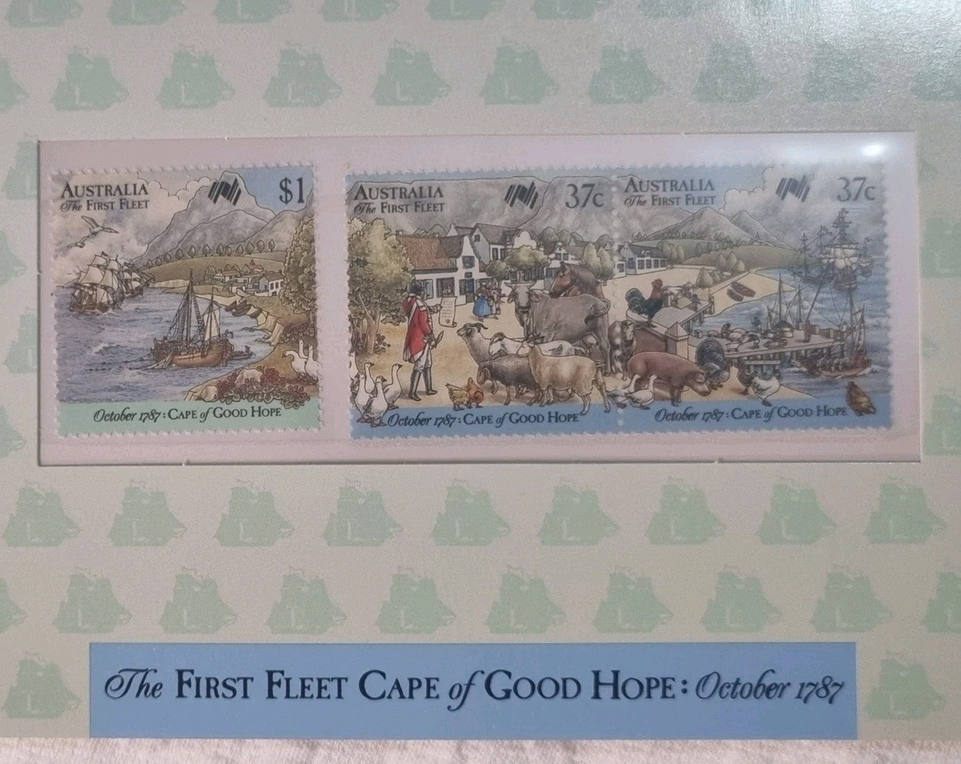 1987 AUSTRALIA FIRST FLEET CAPE OF GOOD HOPE STAMP PACK MNH