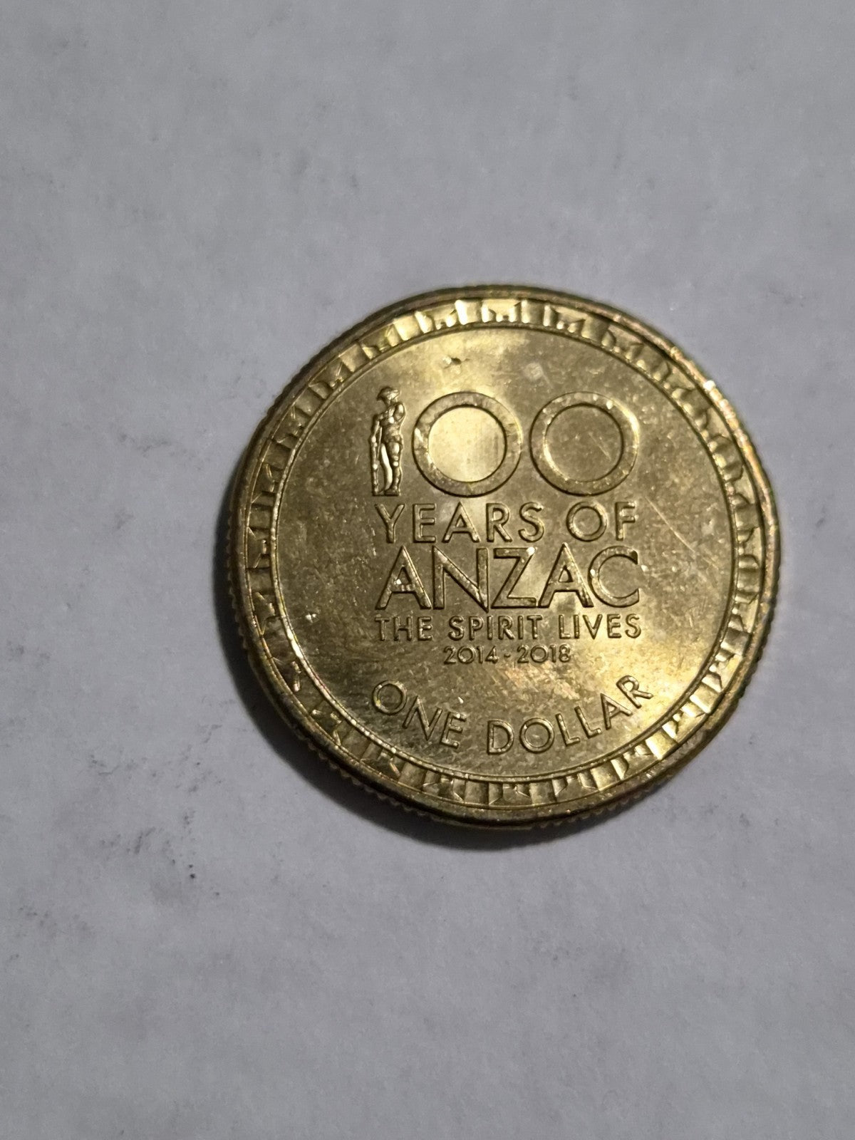 2014 $1 One Dollar Coin - 100 Years Of ANZAC - Lightly Circulated + Bonus FDC