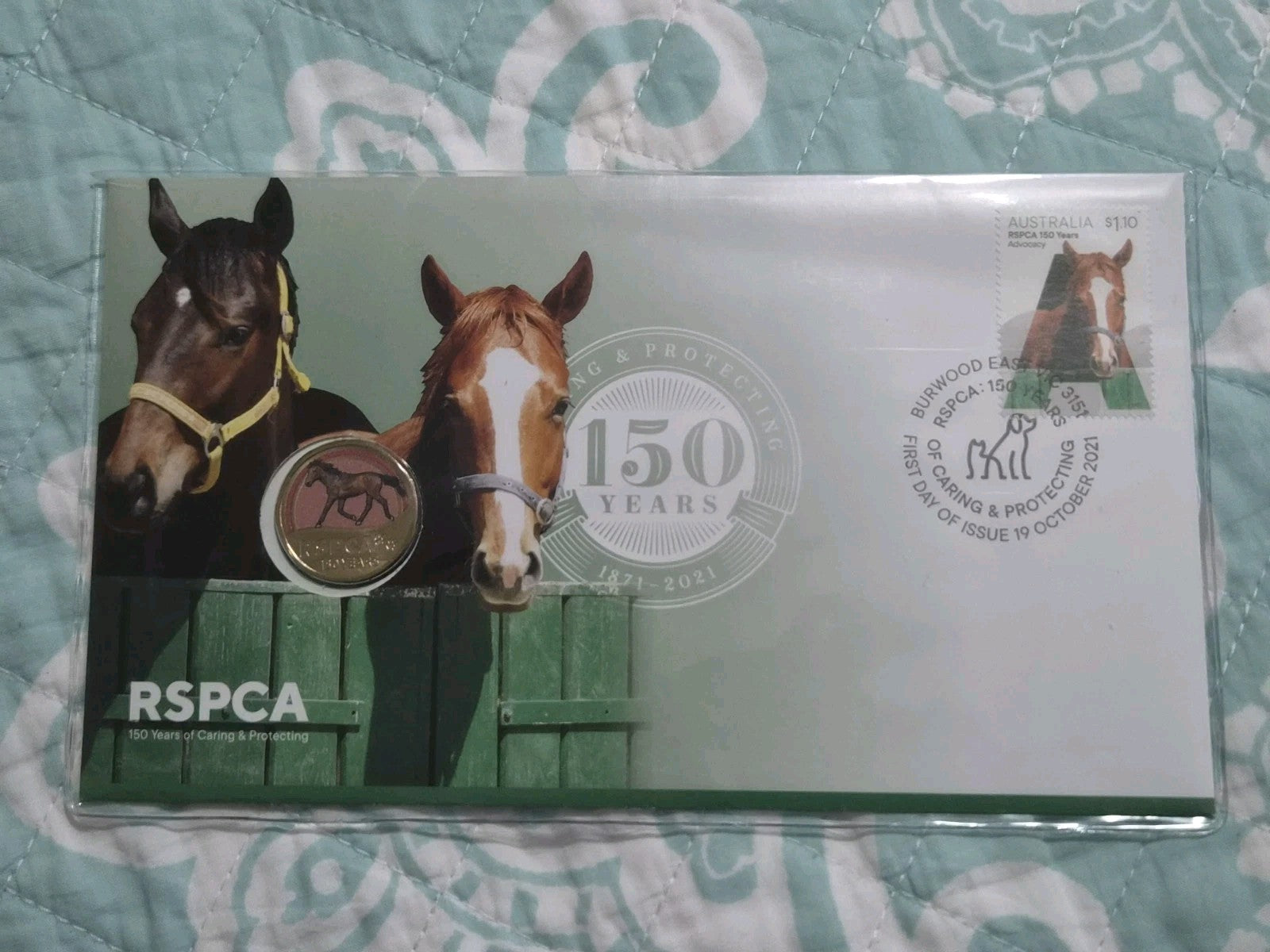 2021 $1 RSPCA Horse PNC Coloured Coin - One Dollar
